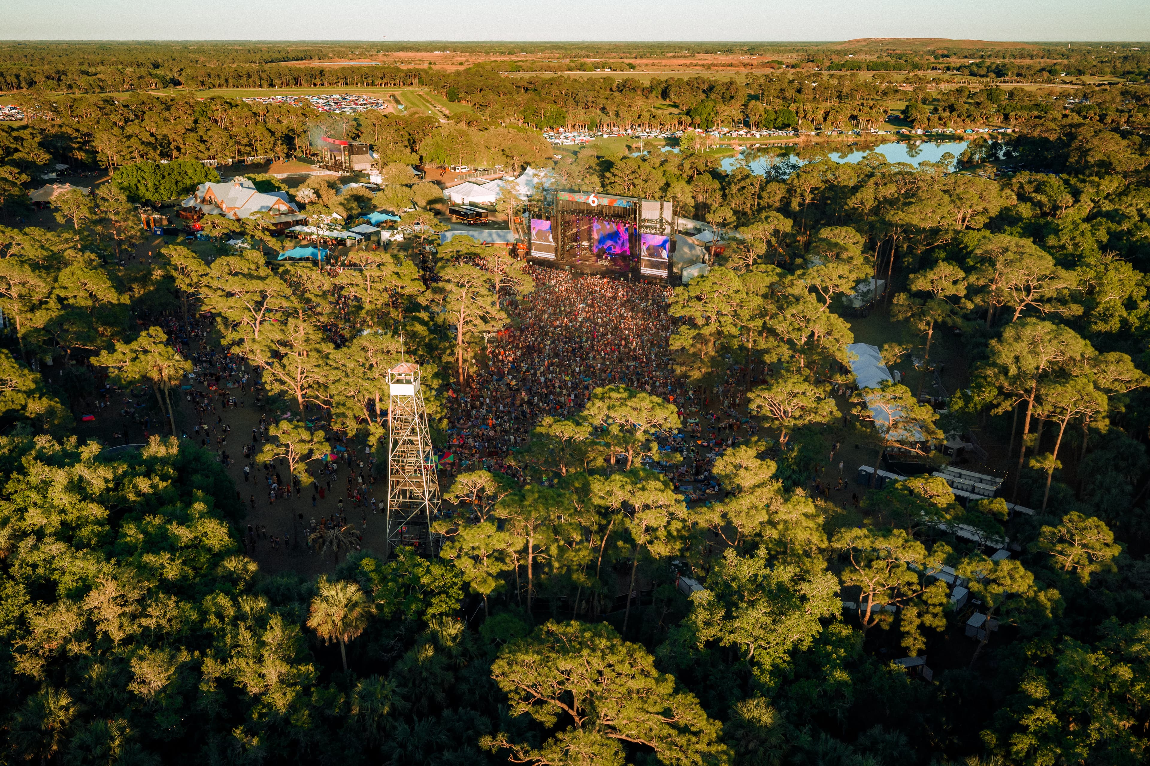 Okeechobee Music & Arts Festival seen from the air over Sunshine Grove